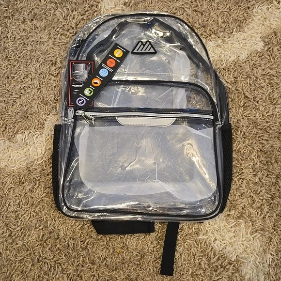 NWT Summit Deluxe Clear Backpack Black - Picture 4 of 7